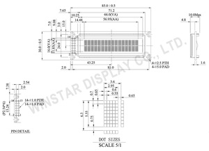 Karakter OLED Ekran 16x2 WEH001602D Çalışma Sıcaklığı -40 ° C+80 ° C Endüstriyel Cihaz - Product Image 6