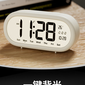 Reloj <span class=keywords><strong>Despertador</strong></span> para Dormitorio de Estudiantes y Niños con Termómetro, Multifuncional, Pantalla LCD, Luz Nocturna de Escritorio, Funciona con Batería - Product Image 3
