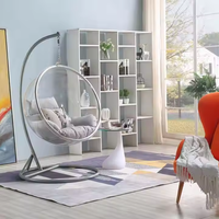 Nouvel arrivage de chaise balançoire moderne en osier suspendue en forme d'œuf pour l'intérieur meubles de jardin en rotin et métal pour rotin et patio pour l'extérieur