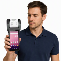 Terminal Android portable tout-en-un 4G de 6 pouces avec lecteur d'empreintes digitales NFC, lecteur de codes-barres, imprimante pour usage industriel