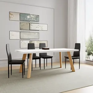 Tisch a Manger Marmor Esstisch Juegos de Mesa Comedor Wohn möbel Esstisch Sets Runder Glas Esstisch