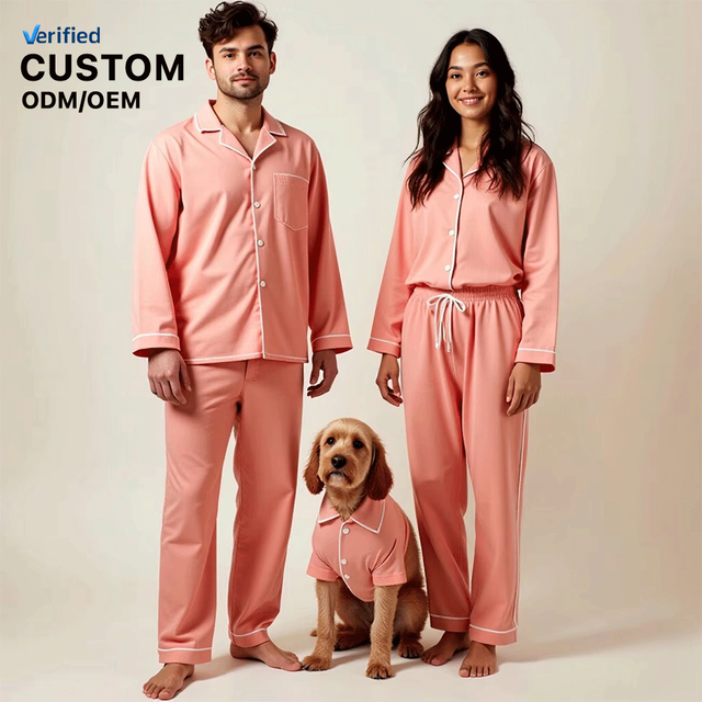 Joymay Custom High Quality Luxury Dog Pajamas Comfort Cotton Matching Owner Pajamas Sets Leisure Modal Family Loungewear Sets