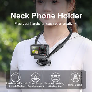 Support de <span class=keywords><strong>téléphone</strong></span> à fixation sur le cou, clip flexible en silicone, alliage d'aluminium ABS, rotation à 360 degrés, portable pour la photographie mobile Android - Product Image 2