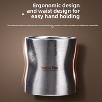 Mug à café et à thé en titane pur à double paroi, léger, style chic, pour la maison et en déplacement, cadeau assorti pour couple