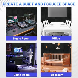 Panel de Espuma Acústica Ignífuga con Ranuras de Diamante, Espuma Absorbente de Sonido para Estudio, KTV, Oficina, Cine en Casa, con Descuento - Product Image 5