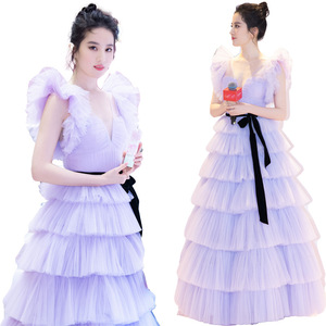 Liu Yifei Inspired Purple Tulle Cake Dress Sweetheart Neckline Ball Gown For Birthday Party Performance Banquet - Product Image 5