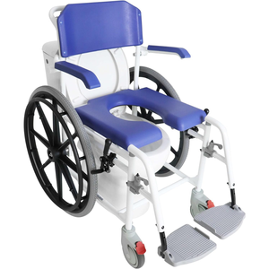 Self-Propelled <b>Shower</b> <b>Chair</b>, Self-Propelled <b>Shower</b> Wheelchair with Toilet, Blue KMINA K30032 - Product Image 2