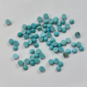 ลูกปัดพลอยเทอร์ควอยซ์ธรรมชาติทรงกลมแบนสำหรับทำเครื่องประดับ - Product Image 3