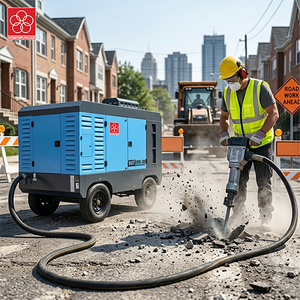 Compresseur d'<span class=keywords><strong>air</strong></span> mobile diesel 800cfm 20bar de type à vis avec pompe et moteur pour ponceuse pneumatique minière souterraine - Product Image 3