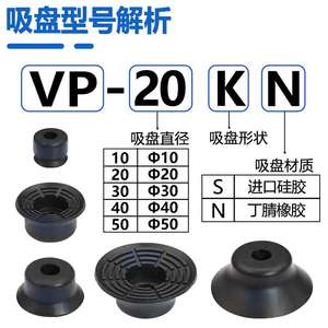 Ventosa de Vacío Antideslizante de Una Sola Capa Serie VP 10K/20K/30K/40K/50K, Boquilla Neumática Mecánica Potente - Product Image 5