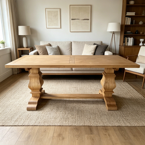 Solid Oak Reclaimed Wood <strong>Farmhouse</strong> Antique <strong>Dining</strong> <strong>Table</strong> and Chairs Set Home Furniture - Product Image 1
