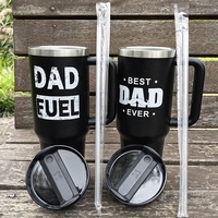 Cadeau pour la fête des pères, logo personnalisé, tasse en acier inoxydable à double paroi de 40 oz, tasse à café de voyage en métal, 40 oz avec poignée