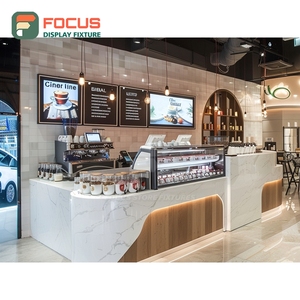 Vitrine à café minimaliste, finition noir mat, espace de présentation pour bouteilles de sirop, armoire de présentation pour café - Product Image 2