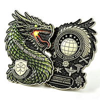 Pièce de collection en métal personnalisée en forme de dragon, double face, émail souple 3D, motif gaufré, pour collection de badges, cadeau
