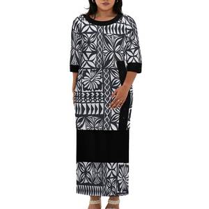 <span class=keywords><strong>Abito</strong></span> Puletasi Polinesiano Samoano Tribale a <span class=keywords><strong>Maniche</strong></span> <span class=keywords><strong>3</strong></span>/<span class=keywords><strong>4</strong></span>, Casual, Taglie Forti, Lungo Maxi, Set Due Pezzi con Gonna, Vita Naturale - Product Image 2