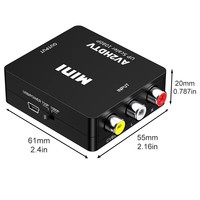 Mini convertisseur audio/vidéo AV2HDTV 1080P en plastique et métal pour projecteur HD avec entrée RCA