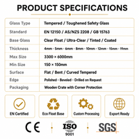 Verre plat/courbé/plié/formé, laminé/tempéré/verre de construction pour fenêtre/paroi de séparation en verre/balustrade en verre trempé