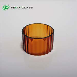 Abat-jour en tube de borosilicate 3.3 coloré, côtelé, fait main en Chine, respectueux de l'environnement, bord poli, échantillon gratuit pour éclairage intérieur - Product Image 3