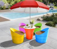 Table et chaises d'extérieur en gros, table de jardin résistante aux intempéries, table à manger de patio, mobilier d'extérieur portable pour jardin et balcon