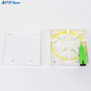 Prise murale / plaque frontale pour fibre optique FTTH 2 cœurs ABS/PC Blanc 86x86mm 2 ports SC - Product Image 2