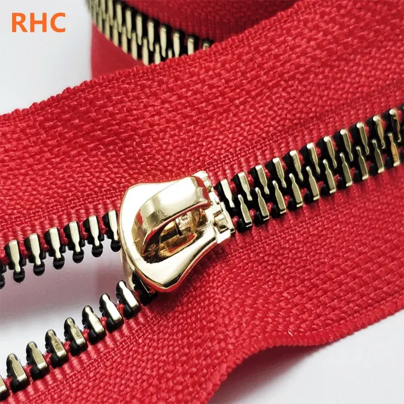 Zipper in rolls for bags handbags special design no.5 imitate metal gold nickel teeth long chain resin plastic zipper