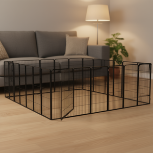 Corral para Perros de Acero Negro con Cierre de Botón a Presión para Interiores, Ideal para Puertas y Corrales para Mascotas - Product Image 2