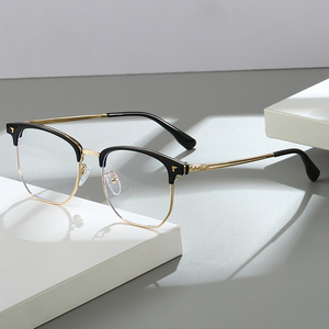 Tr90 Nử<span class=keywords><strong>a</strong></span> Khung Kim Loại Kính Mắt Với Vuông Mũi Pad Chất Lượng Cao Unisex Lông Mày Khung Cho Nam Giới Và Phụ Nữ Mới Phong Cách Kinh Doanh - Product Image 1