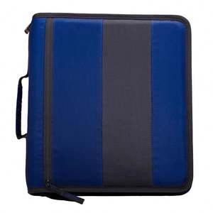 Carpeta con cremallera BSCI de muestra gratis, carpeta de 3 anillos con bolsillos internos y divisores, capacidad de 375 hojas, se adapta a archivos de tamaño estándar - Product Image 1