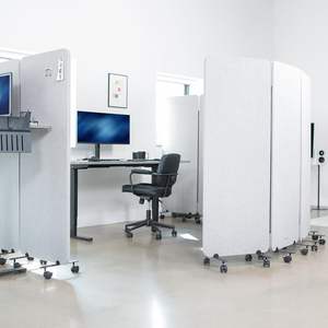 Roydaa Design moderno Freestanding 72X66 pollici pannello Privacy Mobile cubicolo divisore X3 24 pollici pareti divisorie grigio - Product Image 2