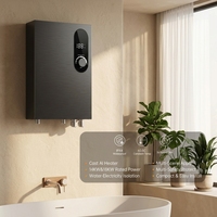 Chauffe-eau électrique mural à chauffage instantané 14KW 380V avec coque métallique et commande en anglais pour maison, garage et salle de bain