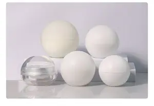 สีขาว Matte พลาสติกบอลรูปร่างคอนเทนเนอร์เครื่องสําอางค์ครีม 10g 15g 30g 50g 100g ครีมหน้า Jar หรือ jar ตา
