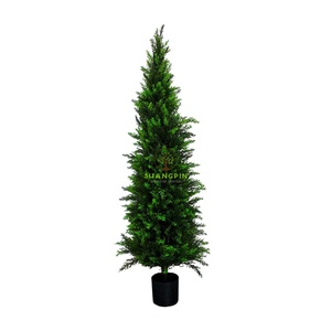 Elegante ciprés artificial en espiral de 1,5 metros en maceta: agregue el encanto mediterráneo atemporal a su hogar y oficina - Product Image 2