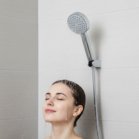 Douche à main ronde minimaliste moderne 1 mode pluie, haute efficacité, économie d'eau pour salle de bain