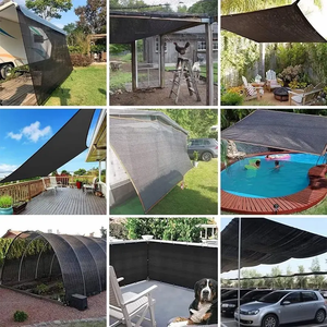 100% vật liệu mới màu trắng và màu xanh riêng tư hàng rào màn hình lưới 180gsm HDPE polyethylene lưới ban công bóng râm <span class=keywords><strong>Net</strong></span> - Product Image 6