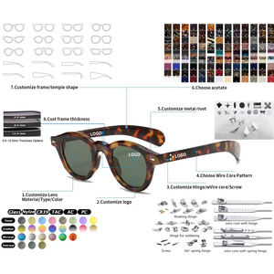 2025 роскошные женские дизайнерские модные толстые Необычные черные золотые уникальные мужские поляризационные солнцезащитные очки с логотипом на заказ из ацетата - Product Image 5