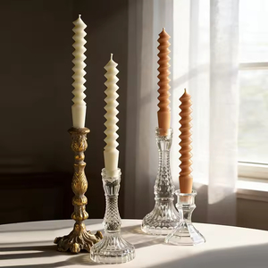 French Vintage Ladder Spiral Smokeless <b>Long</b> Rod Twist Wax <b>Candle</b> for Wedding Birthday Dining Table Home Decor - Product Image 3