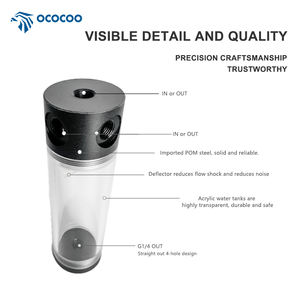 OCOCOO Réservoir <span class=keywords><strong>de</strong></span> <span class=keywords><strong>refroidissement</strong></span> par <span class=keywords><strong>eau</strong></span> en acrylique D50-C13F <span class=keywords><strong>de</strong></span> 173mm Système <span class=keywords><strong>de</strong></span> <span class=keywords><strong>refroidissement</strong></span> <span class=keywords><strong>liquide</strong></span> PC pour ordinateurs et stations <span class=keywords><strong>de</strong></span> travail <span class=keywords><strong>de</strong></span> jeu - Product Image 2