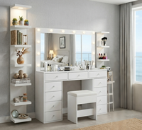 Étagère murale LED moderne à 7 niveaux, étagère flottante verticale, étagère de rangement en bois pour salon, chambre à coucher, fournisseur en gros