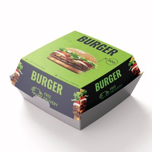 Scatola per Hamburger da Asporto OEM, in Carta Alimentare, con Logo Personalizzato, Laminazione Opaca, Riciclata, per Sushi - Product Image 2