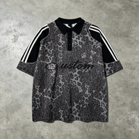 Ensemble de vêtements de sport pour homme surdimensionné 300GSM, t-shirt et short à imprimé léopard numérique vintage, survêtement pour homme