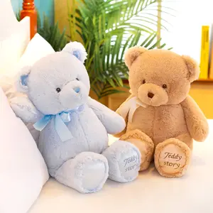 뜨거운 판매 Pp 코튼 블루 테디 베어 박제 동물 부드러운 봉제 장난감 크리스마스 선물