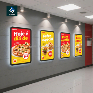 Led Slim Light box với nhôm Hồ sơ hình chữ nhật treo hiển thị cho nhà hàng menu trung tâm mua sắm tường LED Áp phích Khung siêu mỏng hộp Đèn - Product Image 1