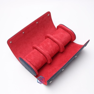 Bán buôn 3 khe cắm Vòng PU hộp đồng hồ màu đen da du lịch xách tay đồng hồ trường hợp hộp - Product Image 4