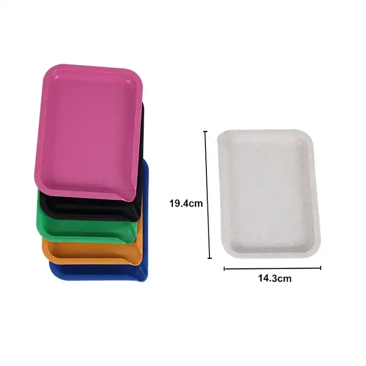 Wholesale Custom 19.4*14.3 CM Plastic Rolling Tray Cheap Smoking Accessories Tobacco Serving Tray