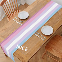 Chemin de table en polyester arc-en-ciel personnalisé Bigender, idéal pour la mise en place de la table à dîner et la décoration intérieure de la maison