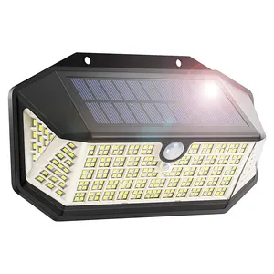โคมไฟติดผนังพลังงานแสงอาทิตย์ไฟสวนรักษาความปลอดภัยกลางแจ้งกันน้ำ266LED ใหม่ไฟ LED 80 luces solares IP65 8ชั่วโมง270 -15 - 60