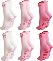 Chaussettes antidérapantes en coton pour femmes, chaussettes confortables et douces antidérapantes pour yoga, pilates, barre, ballet, logo brodé personnalisé