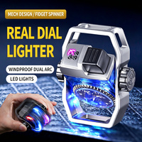 Briquet Électrique à Double Arc Personnalisable avec Logo, Rechargeable USB, Coupe-Vent, Lumière RGB, Corps Métallique, Vente en Gros OEM ODM
