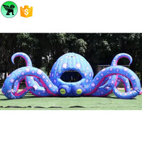 Décoration de scène d'événement de 10 m, pieuvre gonflable personnalisée, décoration de fête, pieuvre gonflable, cabine de DJ pour festival A8450