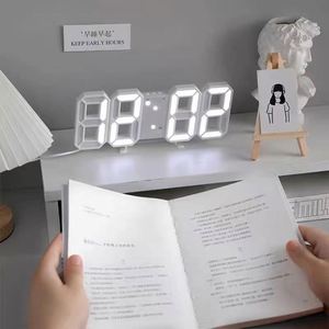 Desk <b>Clock</b> 3D Glow-in-the-dark <b>Digital</b> <b>Clock</b> <b>Wall</b> Voice-activated Silent Alarm <b>Clock</b> - Product Image 5